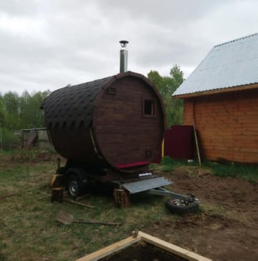 Монтаж бани-бочки №413 от 23.04.2021 в Королев
